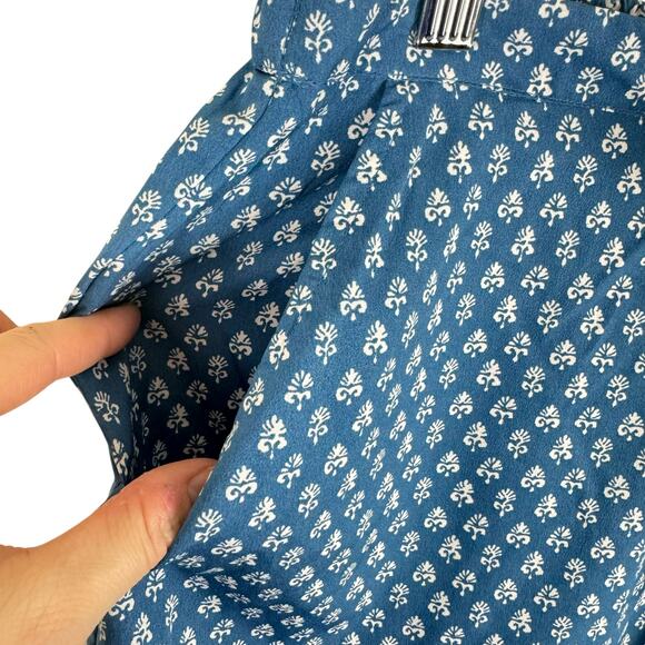 Haute Hippie Blue White Drawstring Waist Lightweight Satin Pajama Shorts Size M - Picture 3 of 7